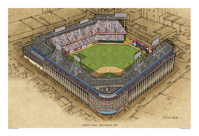 Ebbets Field art print poster