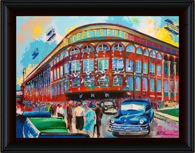 Framed Ebbets Field giclee print