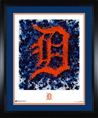Framed and matted Tigers logo art