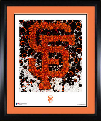 Framed and matted Giants logo art