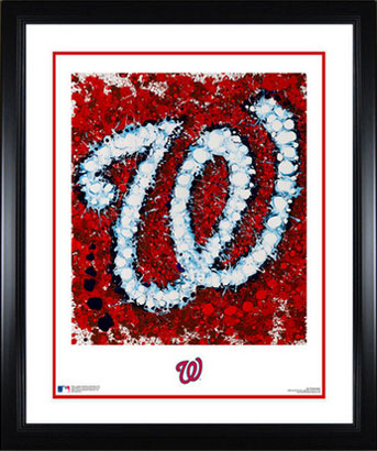 Framed and matted Nationals logo art