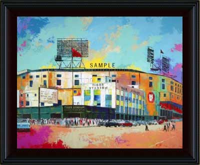 Framed 1961 Tiger Stadium giclee print