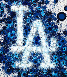Abstract art print of Los Angeles Dodgers logo