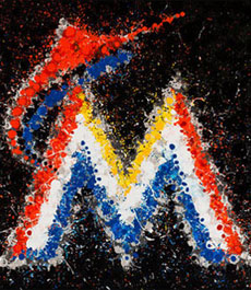 Abstract art print of Miami Marlins logo