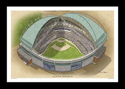 Framed Miller Park art poster