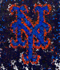 Abstract art print of New York Mets logo