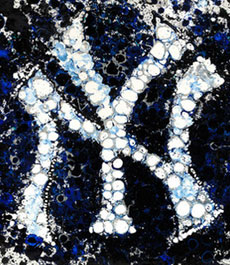 Abstract art print of New York Yankees logo