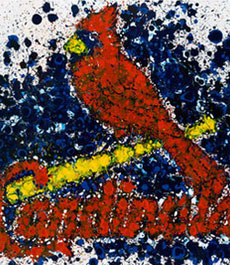 Abstract art print of St. Louis Cardinals logo