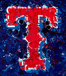 Abstract art print of Texas Rangers logo