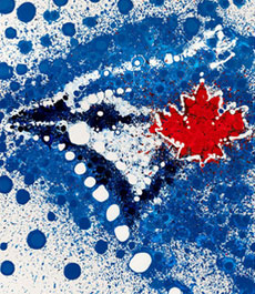 Abstract art print of Toronto Blue Jays logo