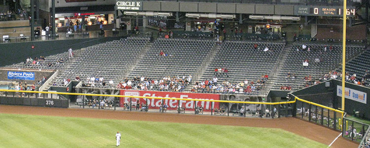 A sparse crowd at Chase Field in Phoenix