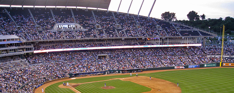 A good crowd at Kauffman Stadium in Kansas City