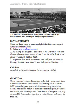 Arizona Spring Training Ballpark Guide sample page