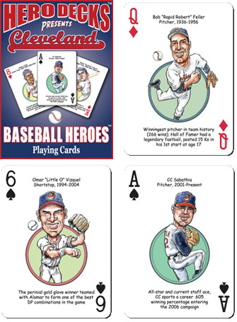 Cleveland Indians playing cards - Feller, Sabathia, Vizquel