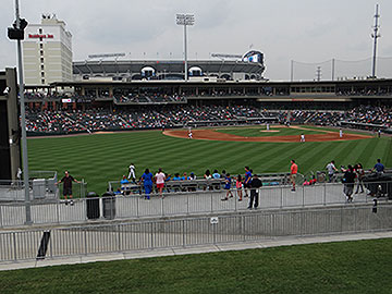 A view of BB&T Ballpark from center field