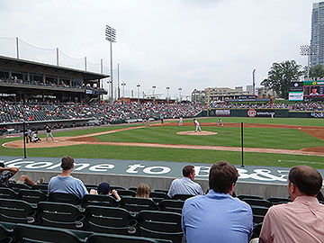 The view from the first base grandstand at BB&T Ballpark