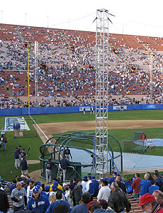 Left field really was that close - shown here during batting practice