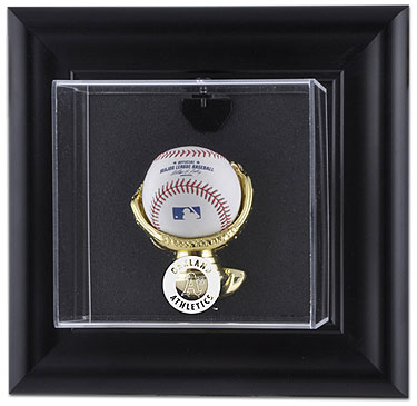 A's single baseball wall mounted display case