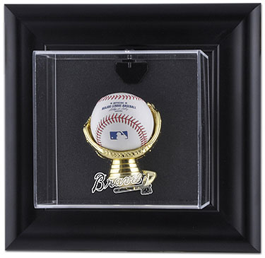 Braves single baseball wall mounted display case