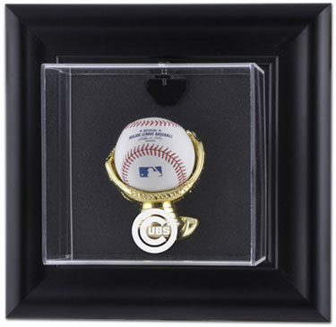 Cubs single baseball wall mounted display case