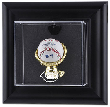 Reds single baseball wall mounted display case