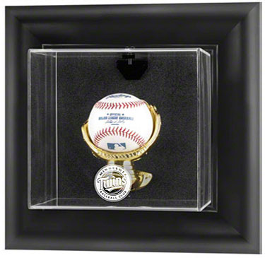 Twins single baseball wall mounted display case