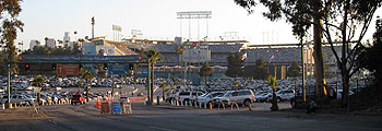 The road leading into Dodger Stadium