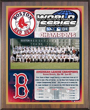 C & I Collectables 1215WS048C 12 x 15 in. MLB Boston Red Sox 2004 World Series - 8-Card Plaque