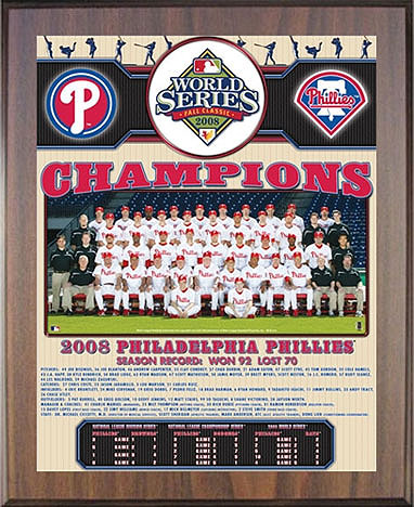 2008 Philadelphia Phillies World Champions Healy Plaque