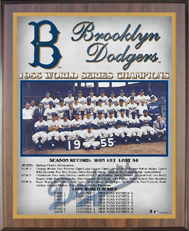 1955 Brooklyn Dodgers World Champions Healy Plaque