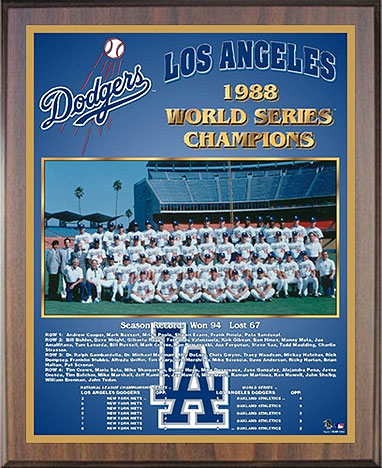 Vintage Los Angeles Dodgers 1988 World Series Champions MLB Screen