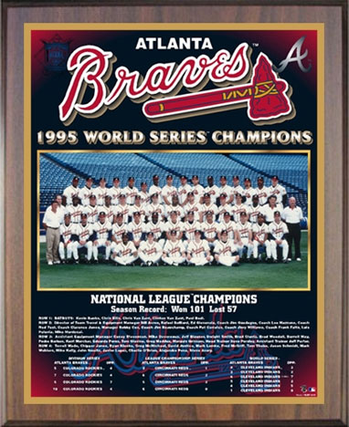 1995 Atlanta Braves World Champions Healy Plaque