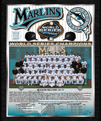 2003 Marlins World Champions Healy plaque