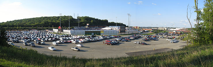 CONSOL Energy Park is atop a hill and surrounded by hills