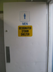 Each bathroom at Drillers Stadium was a designated storm shelter