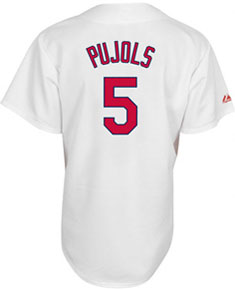 Albert Pujols home, road and alternate jerseys