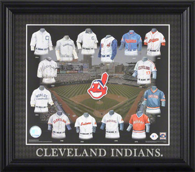 Cleveland Indians uniform collage