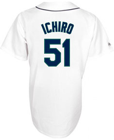 Ichiro Suzuki home, road and alternate jerseys