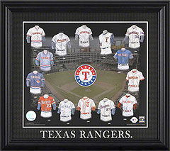 Texas Rangers uniform history collage