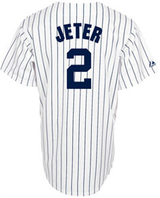 Derek Jeter home and road jerseys