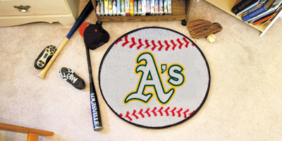 A's baseball floor mat