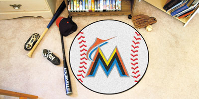 Marlins baseball floor mat