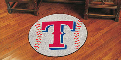 Rangers baseball floor mat