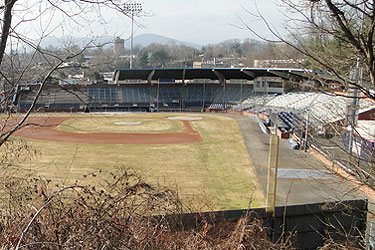 McCormick Field, seen from hill beyond left field