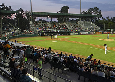 Gap between grandstands at Lake Olmstead Stadium