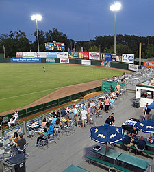 Right field line deck at Lake Olmstead Stadium