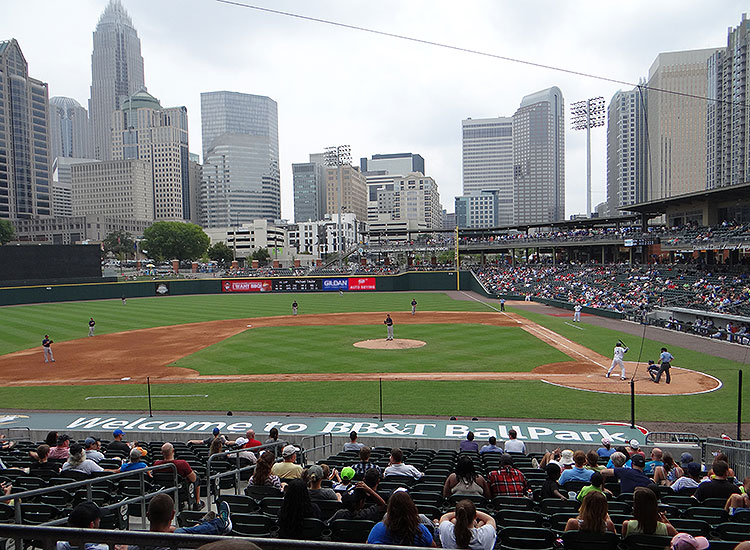 BB&T Ballpark and Charlotte skyline