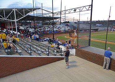 View of Cardinal Park from behind first base dugout