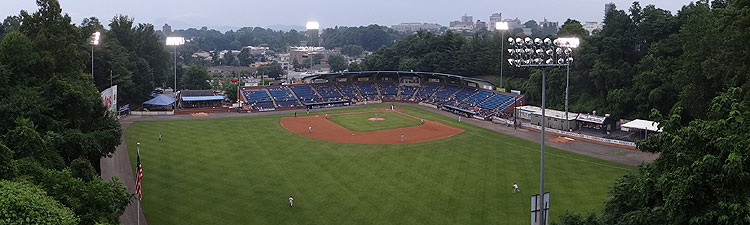 McCormick Field and Asheville skyline