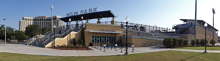 Left field corner gate at MGM Park in Biloxi